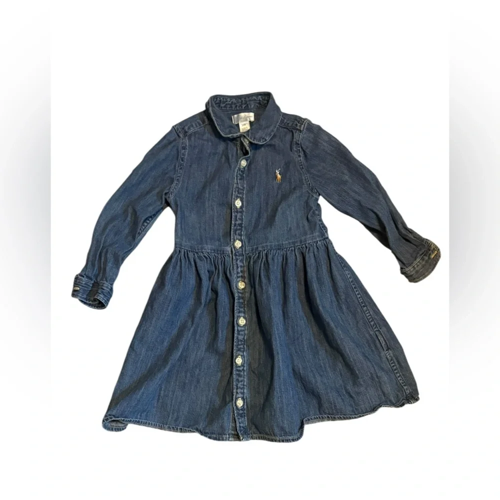 Ralph Lauren Toddler Denim Shirt Dress 24 Months